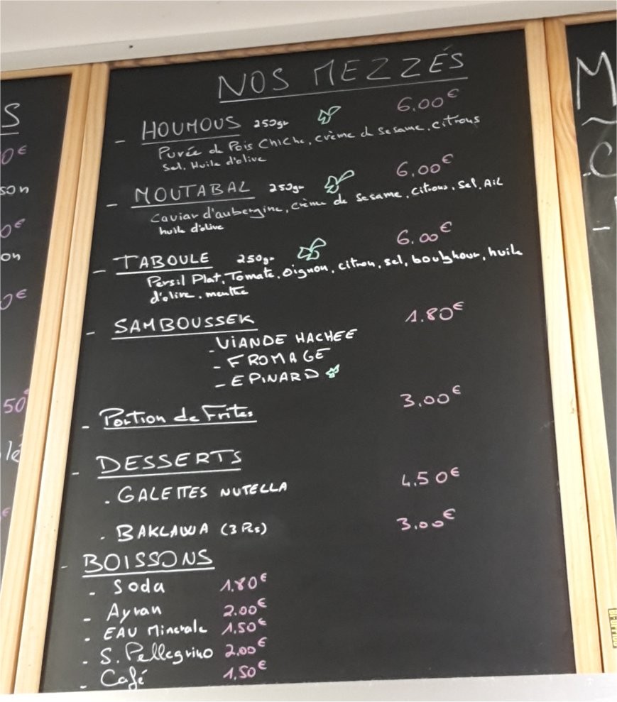 Thym Olive menu 1