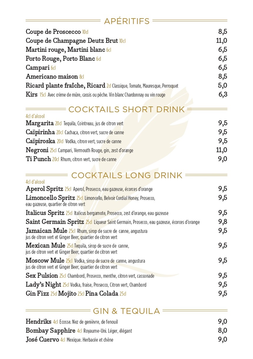 Brasserie Le Convention menu 3