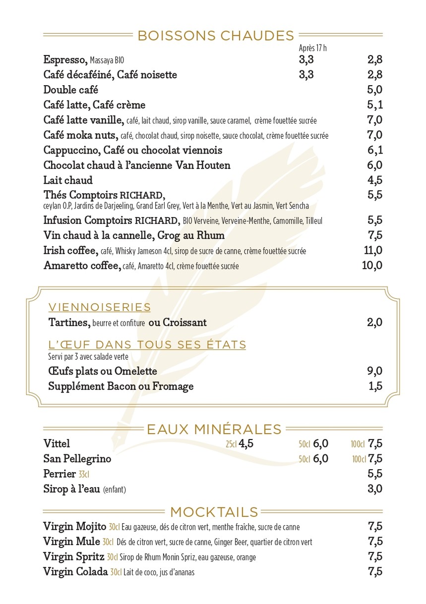 Brasserie Le Convention menu 5
