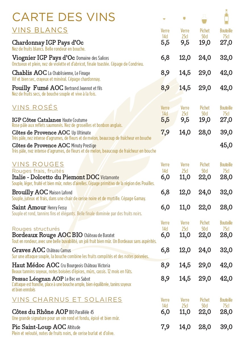 Brasserie Le Convention menu 6