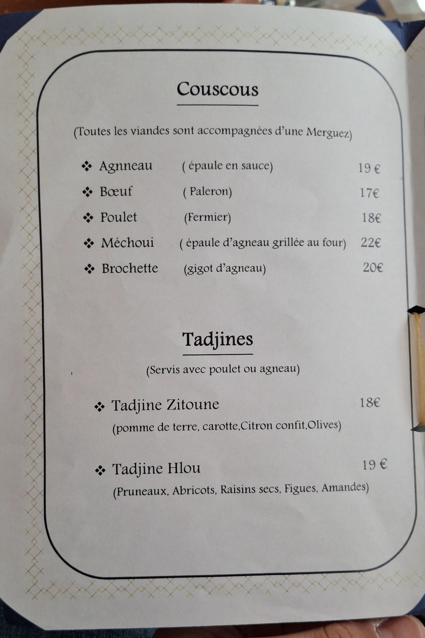 Le Petit Amazigh menu 2