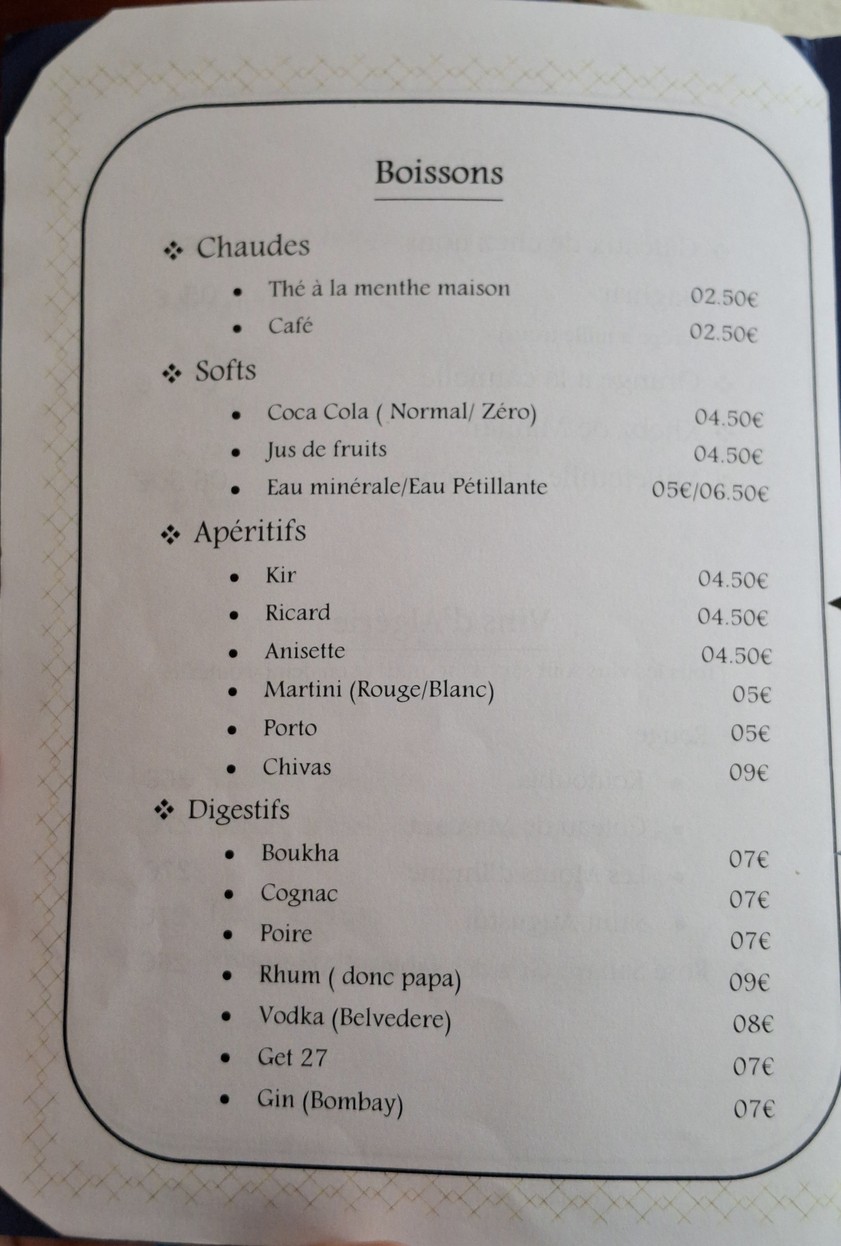 Le Petit Amazigh menu 4
