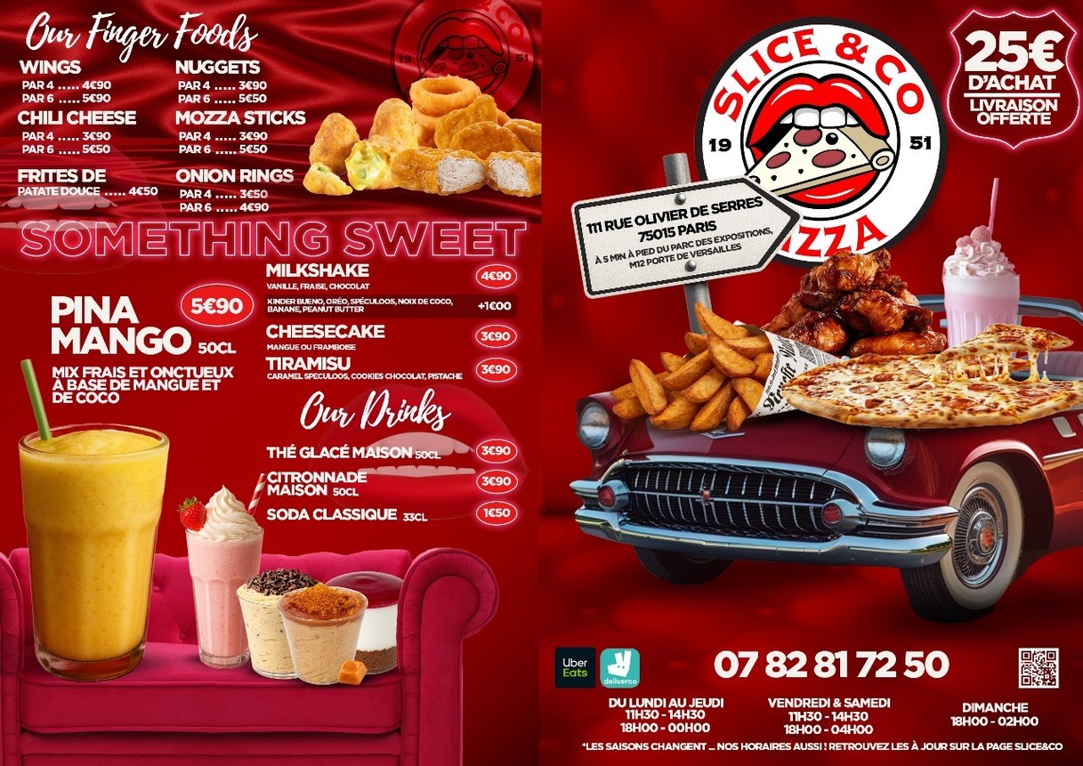 Slice & Co Pizza Paris menu 2