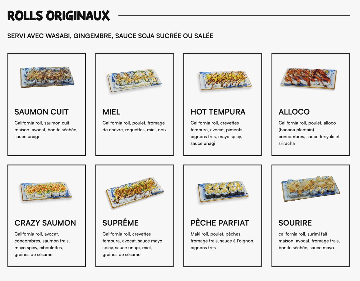 ROLLROLL Gennevilliers Japanese Food menu 2
