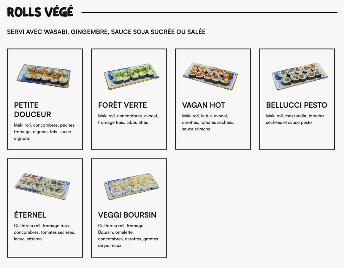 ROLLROLL Gennevilliers Japanese Food menu 4