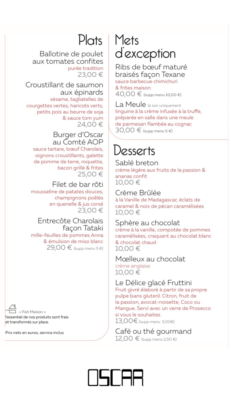 Oscar menu 2