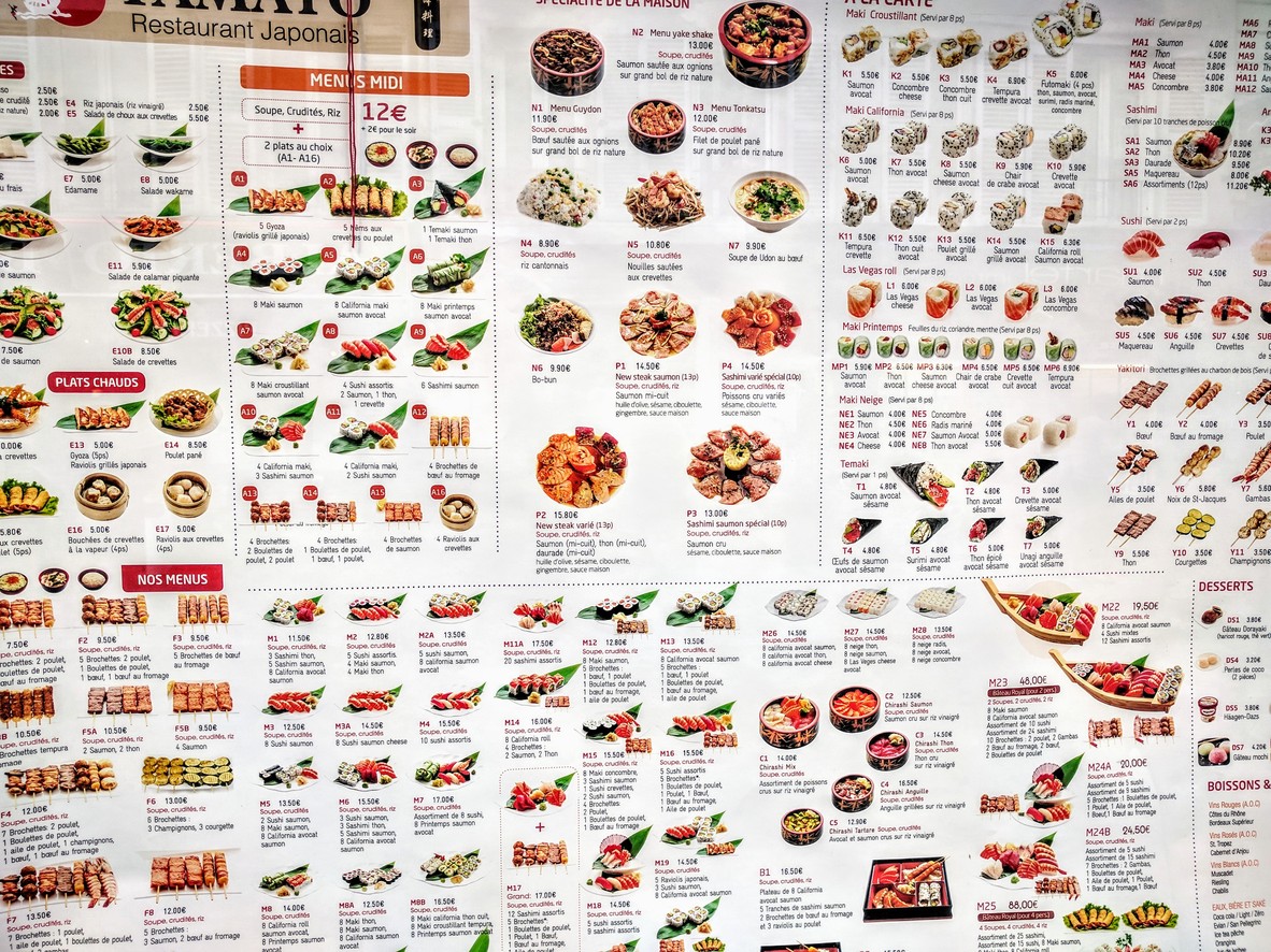 YAMATO menu 2