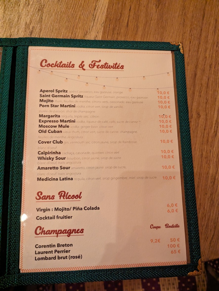Brasserie Restaurant Chacha | 20ème Arr. menu 4