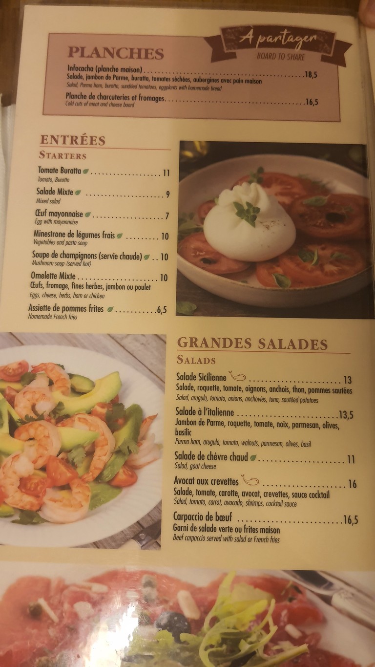 Pizzeria Bari menu 1
