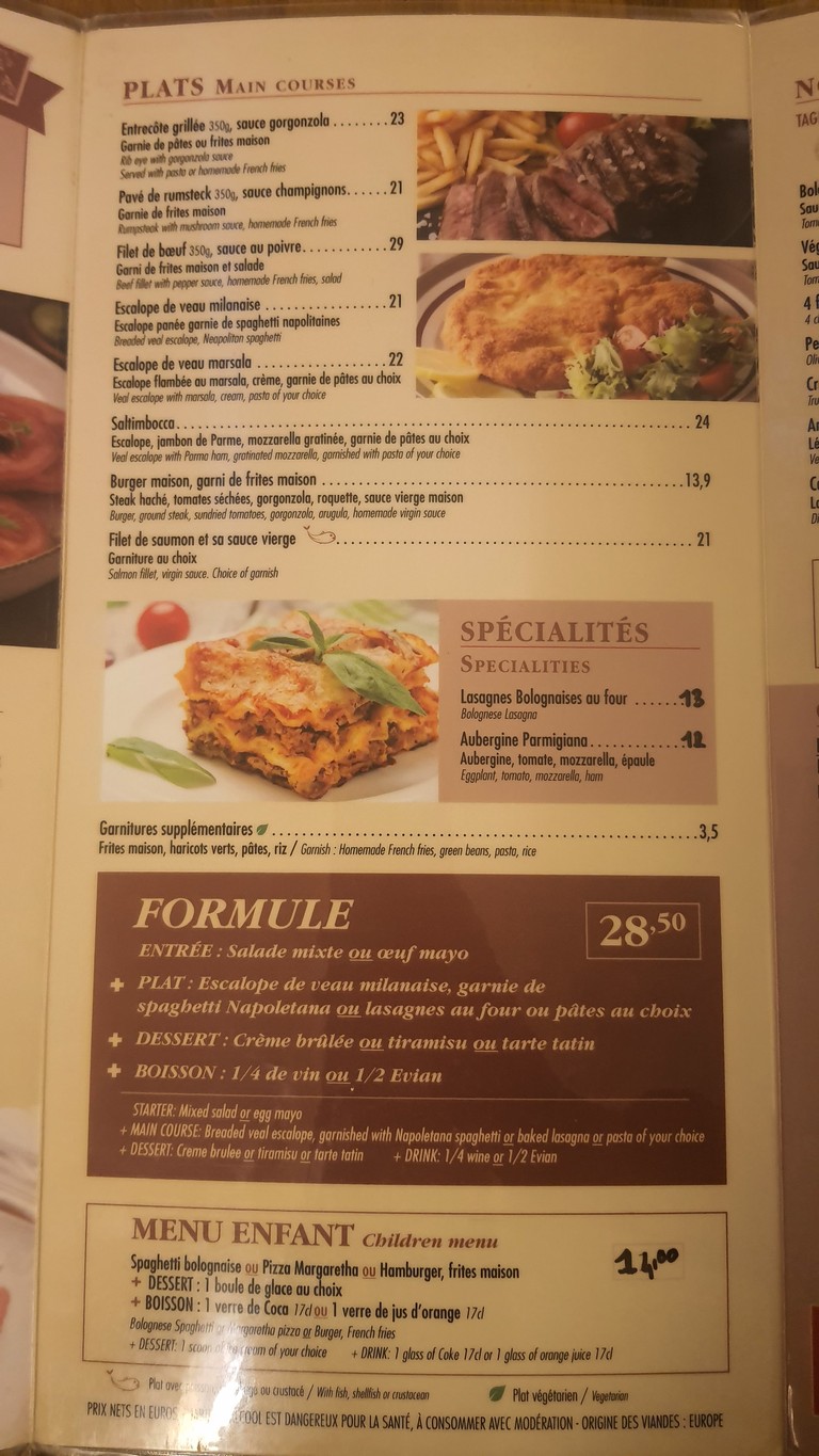 Pizzeria Bari menu 2