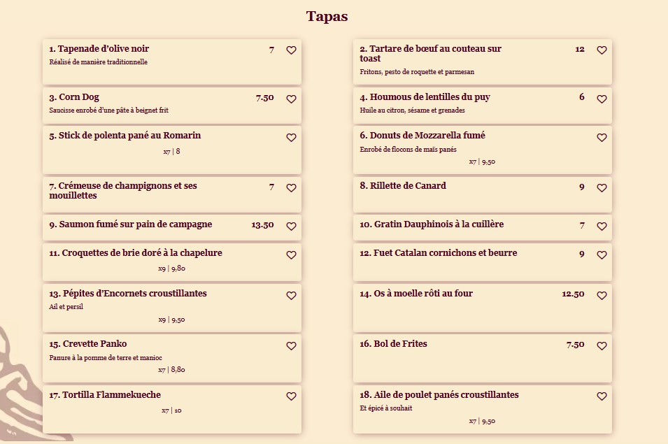 Aux Deux Ecus - Brasserie menu 2