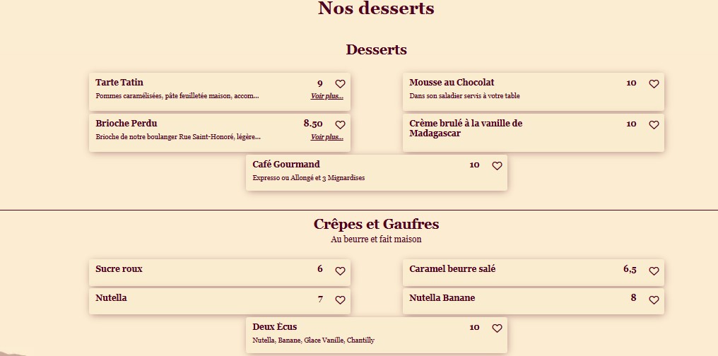 Aux Deux Ecus - Brasserie menu 4
