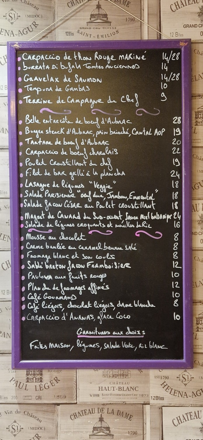 VineVieTable Levallois menu 1