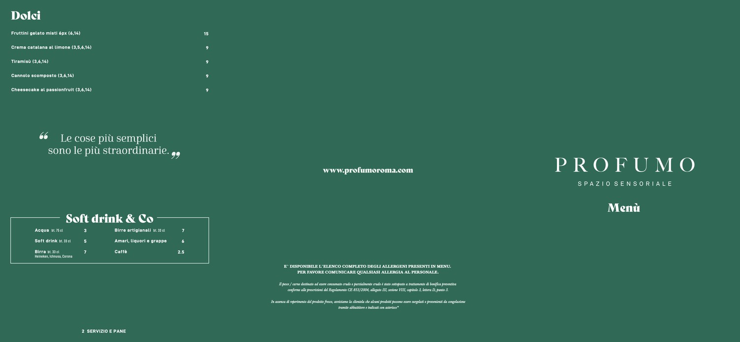Profumo Spazio Sensoriale menu 1