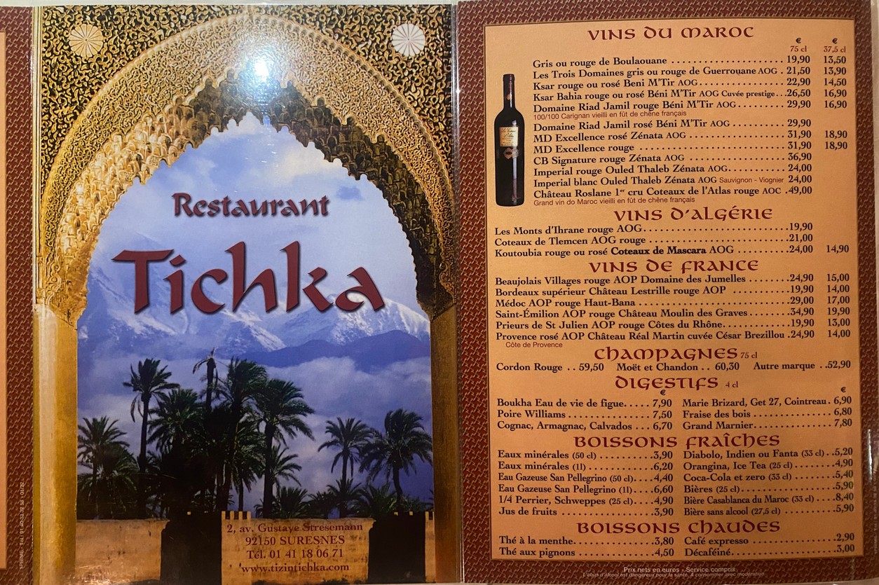 Le Tichka menu 4