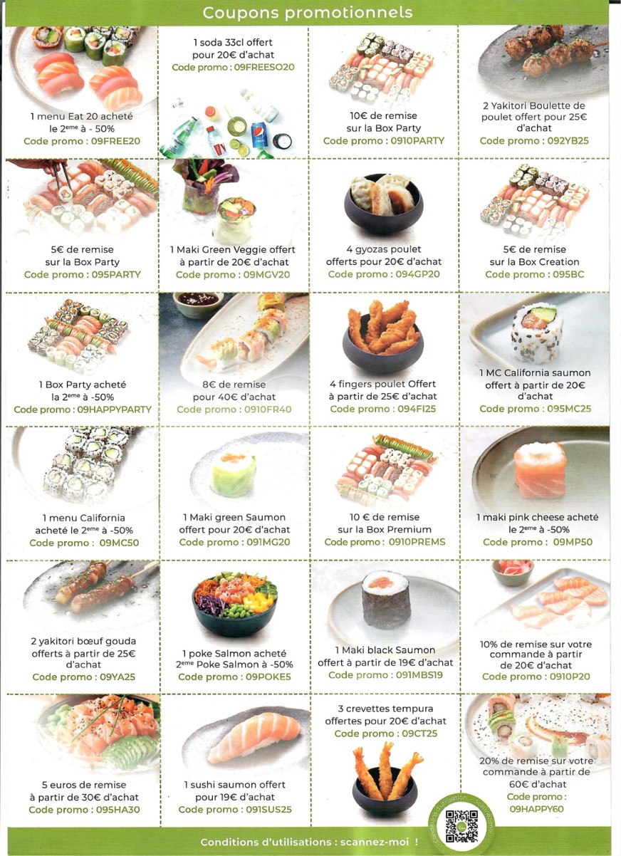 Eat Sushi Les Lilas menu 2