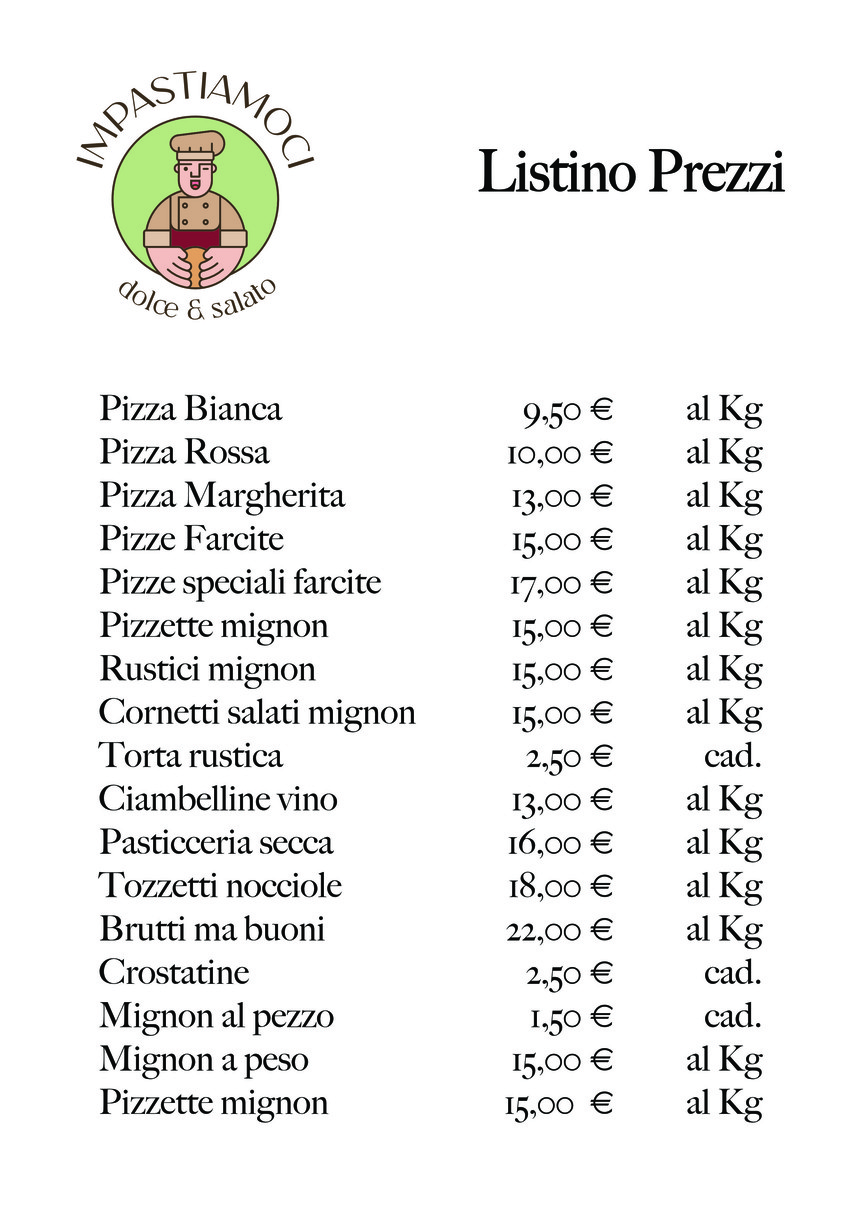 Impastiamoci menu 2