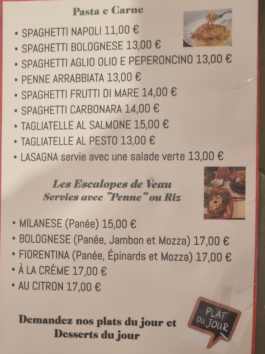 Come Prima 20e menu 2