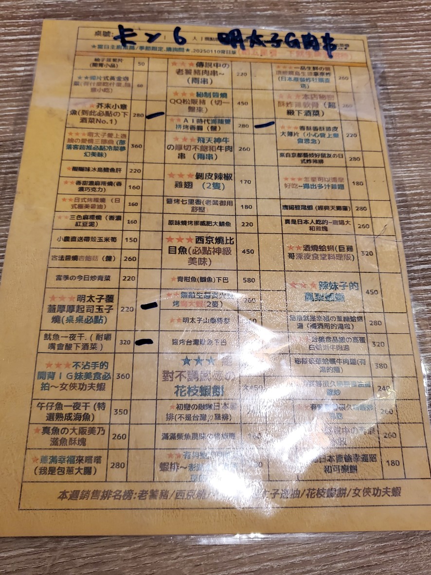 Gǔ Jì Jī. Sī Fáng Cài. Jū Jiǔ Wū menu 1