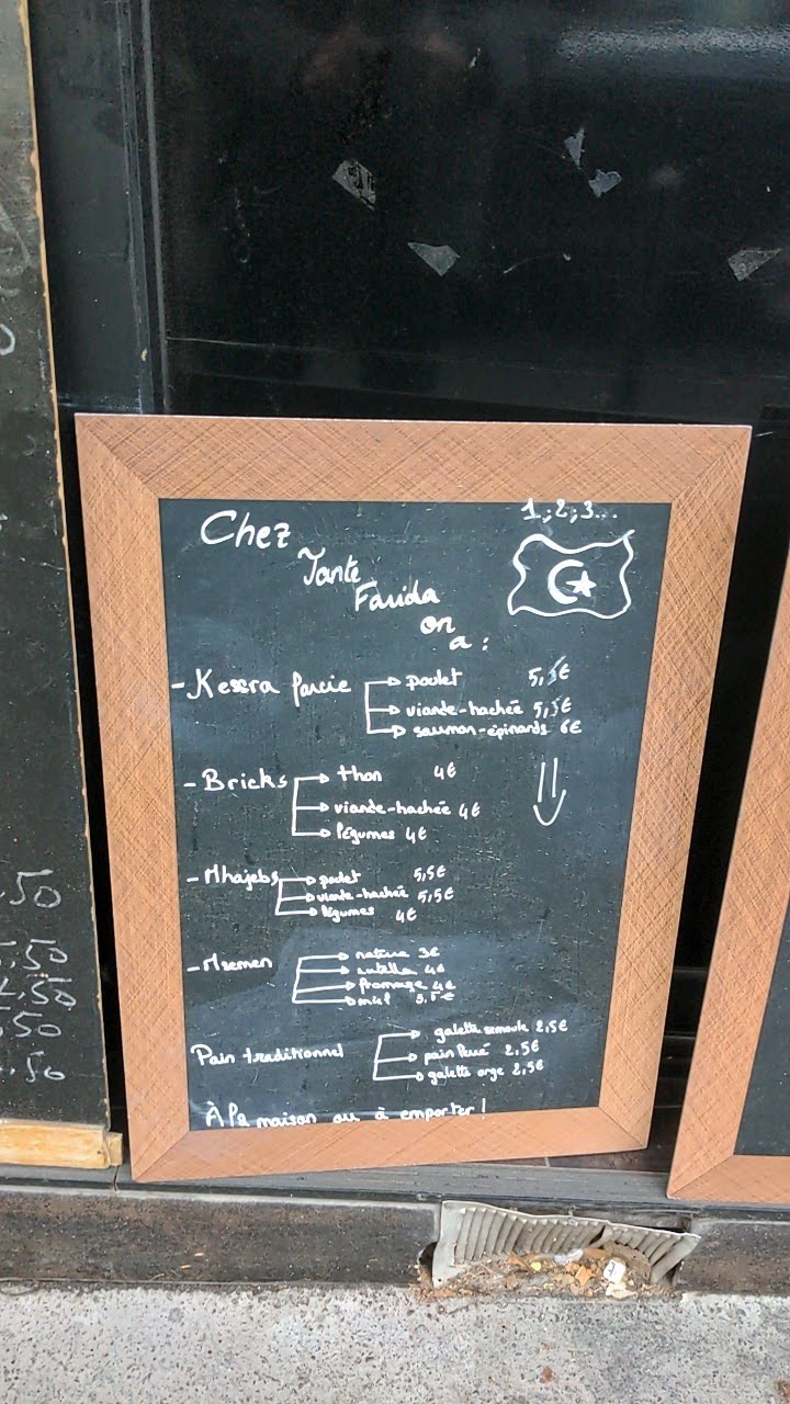 Chez Tante Farida menu 1
