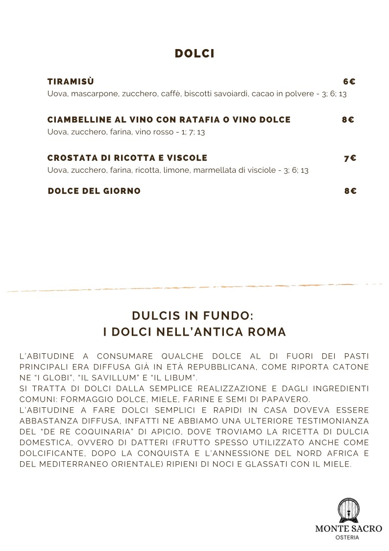 Osteria Monte Sacro menu 4