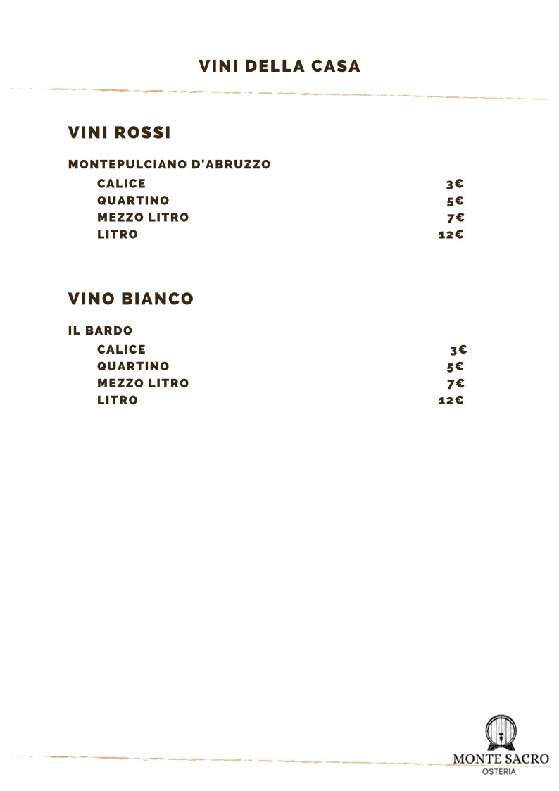 Osteria Monte Sacro menu 5