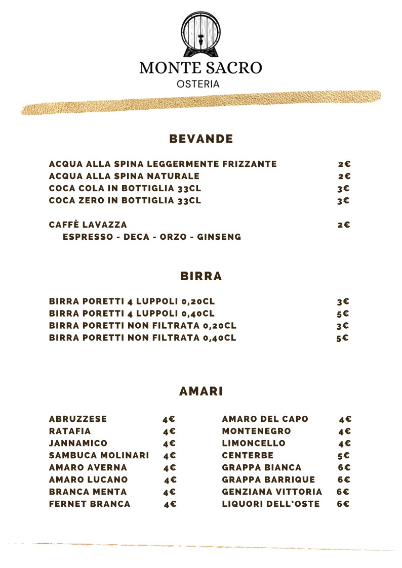Osteria Monte Sacro menu 6