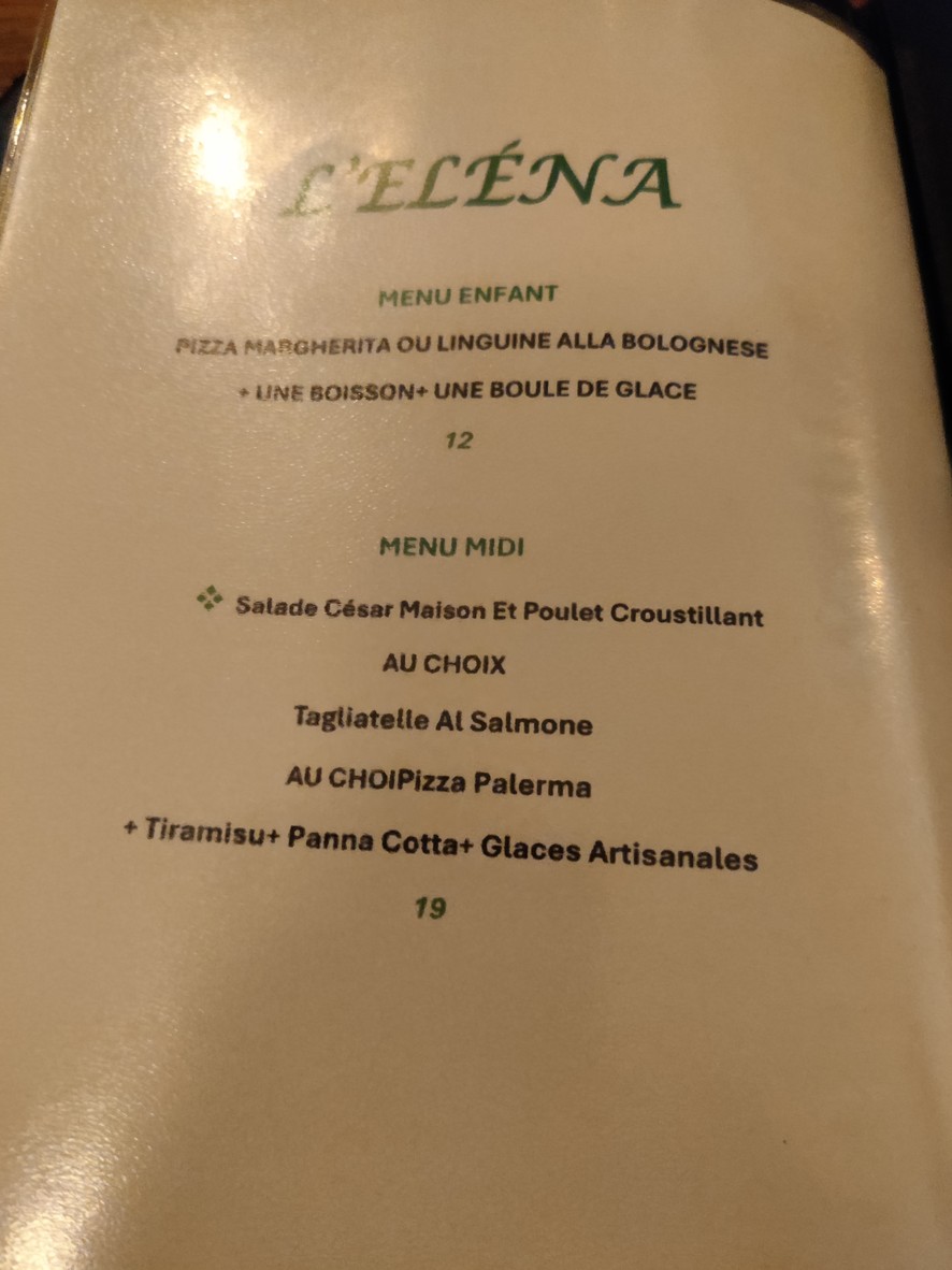 L’ELÉNA - Restaurant Italien Asnières menu 4