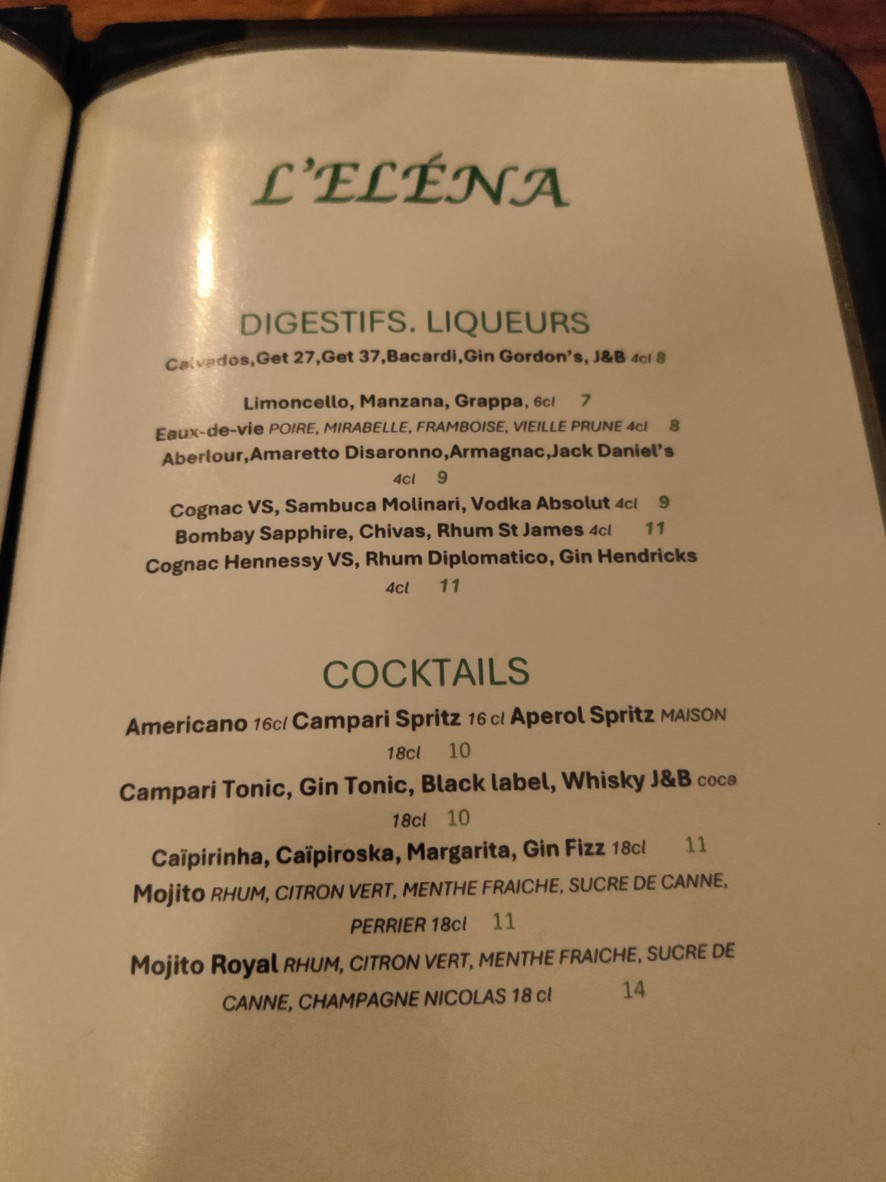 L’ELÉNA - Restaurant Italien Asnières menu 7