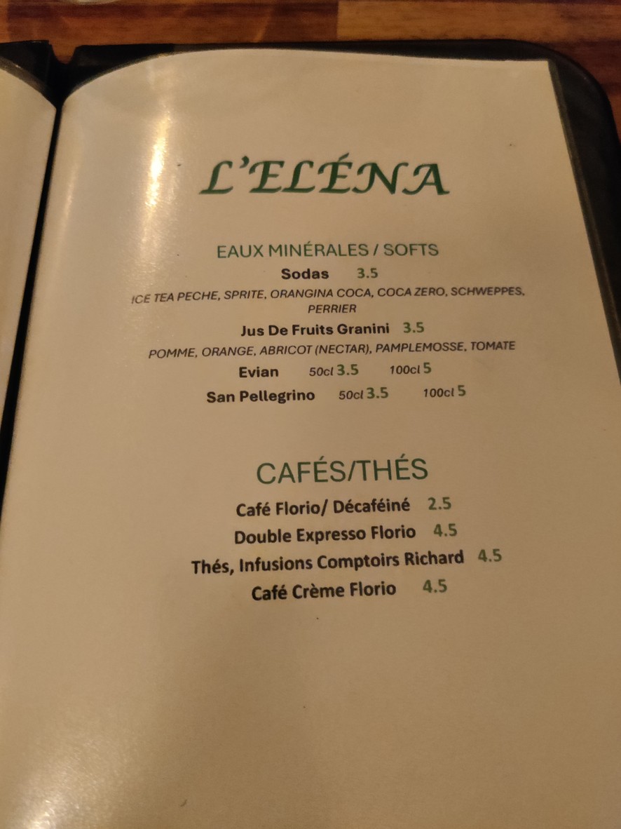L’ELÉNA - Restaurant Italien Asnières menu 8