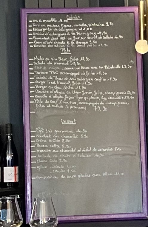 La Table de Meudon menu 1