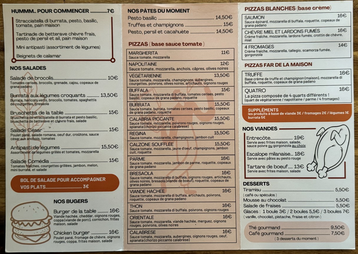 La Table menu 1