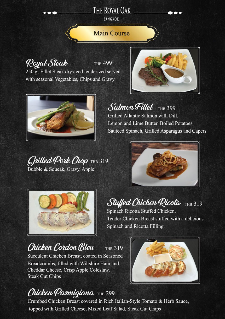 The Royal Oak menu 2