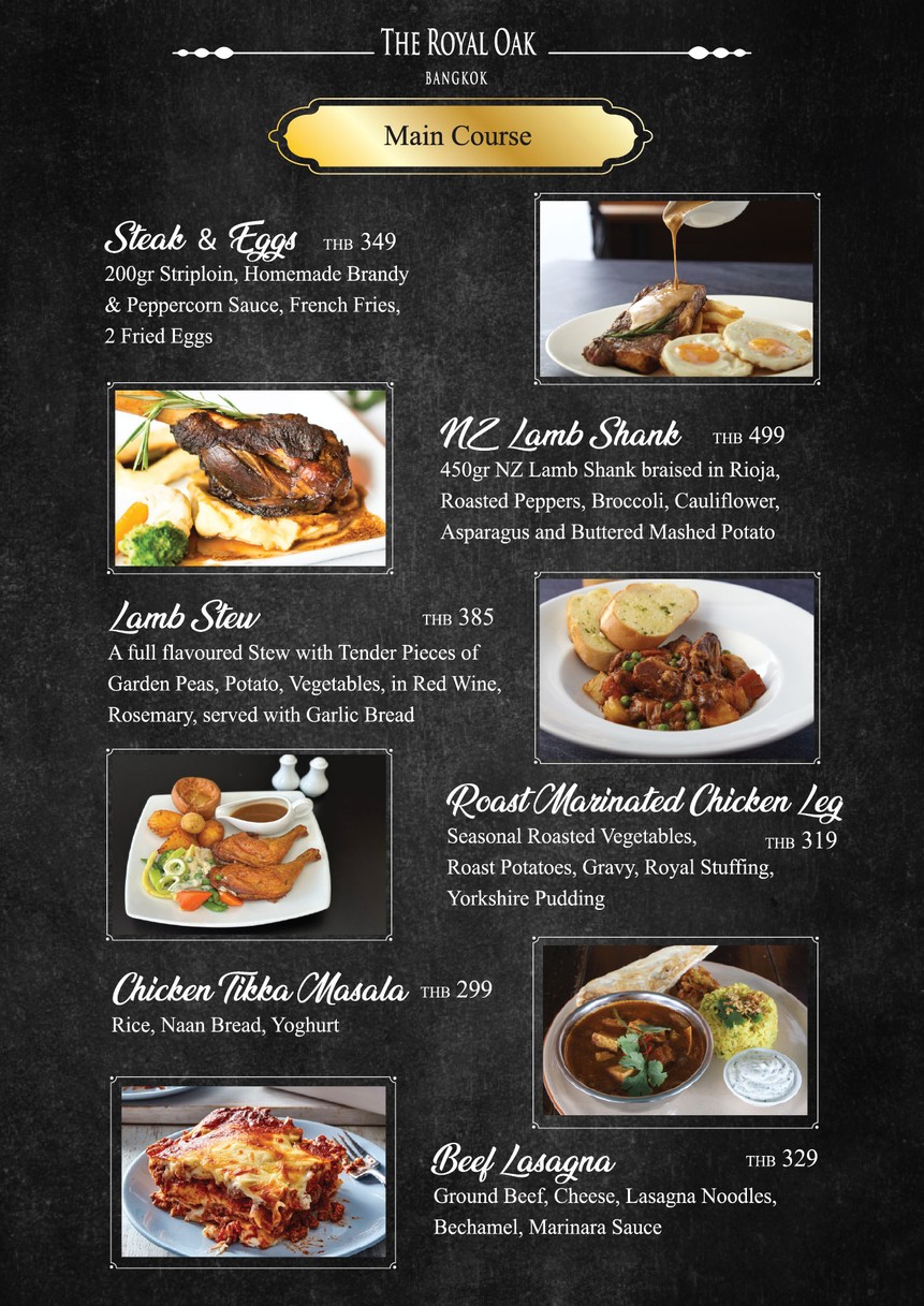 The Royal Oak menu 3