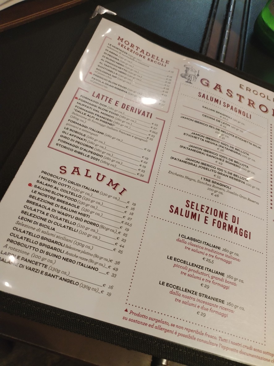 Ercoli 1928 menu 2