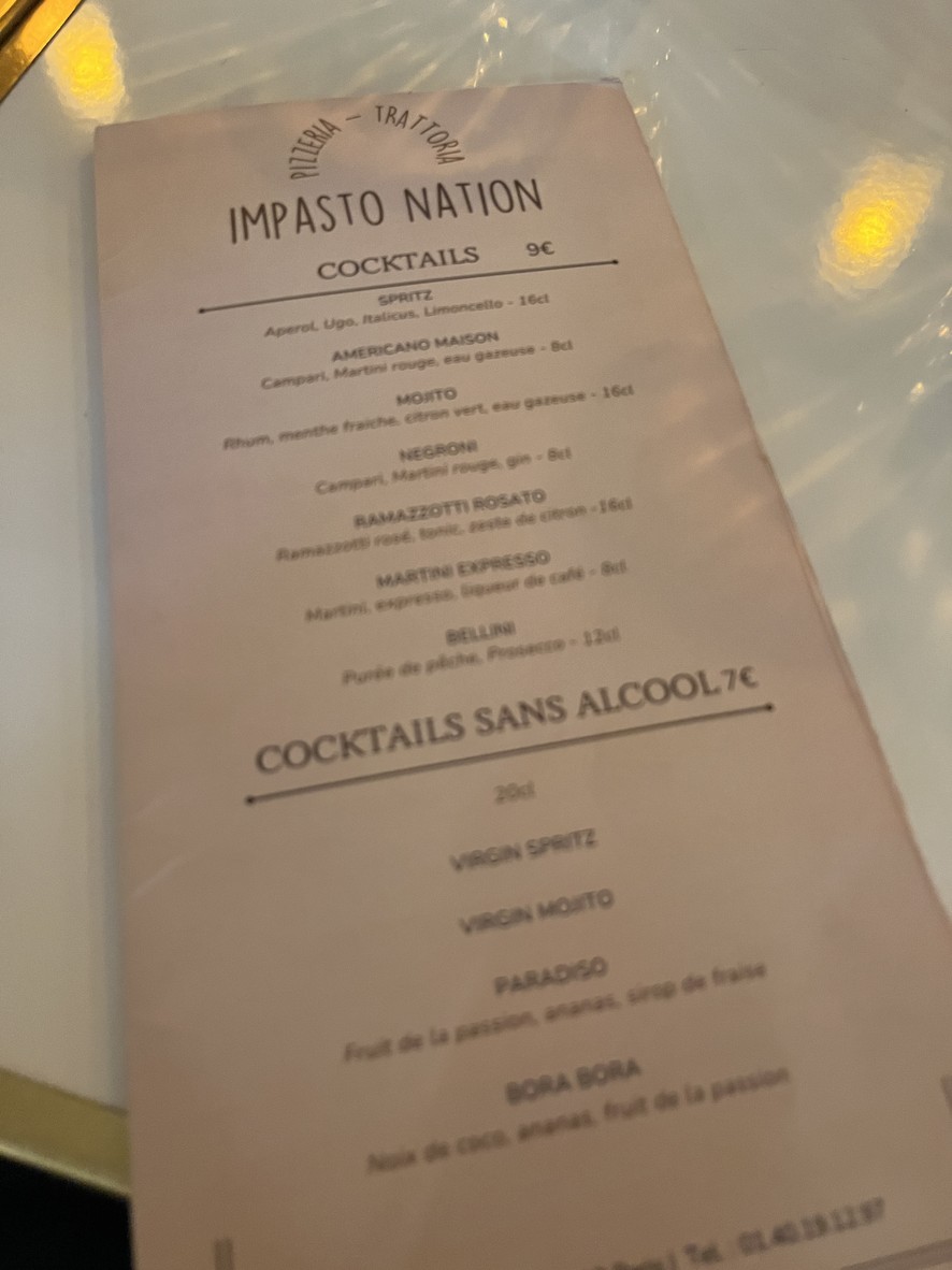 IMPASTO Nation menu 3