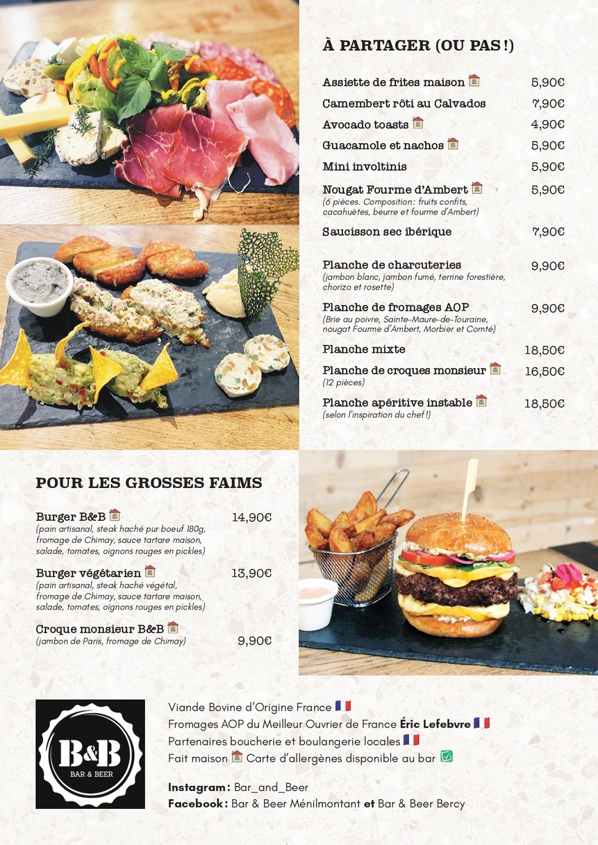 Bar & Beer Bercy menu 1
