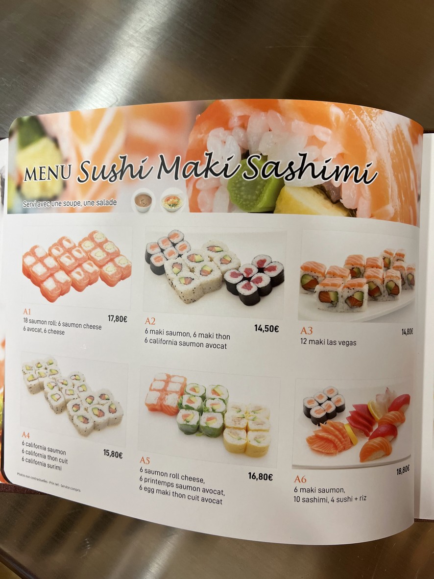 SUSHI YUMIKO menu 2