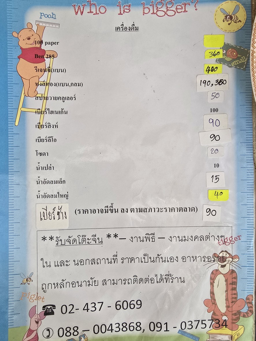 Ruòdè diǎn cāntīng menu 4