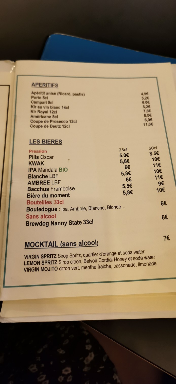 Oscar Resto-Pub menu 2