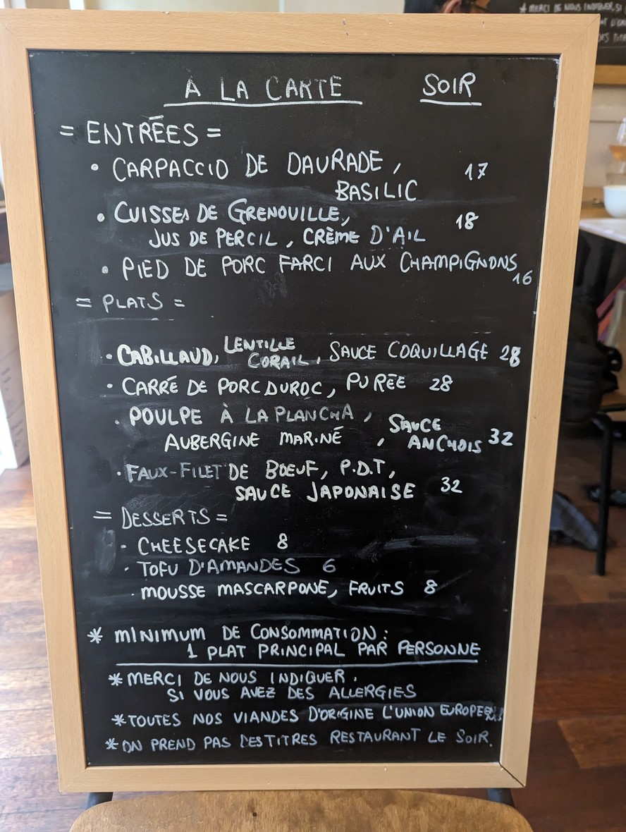 Le Gentil menu 3