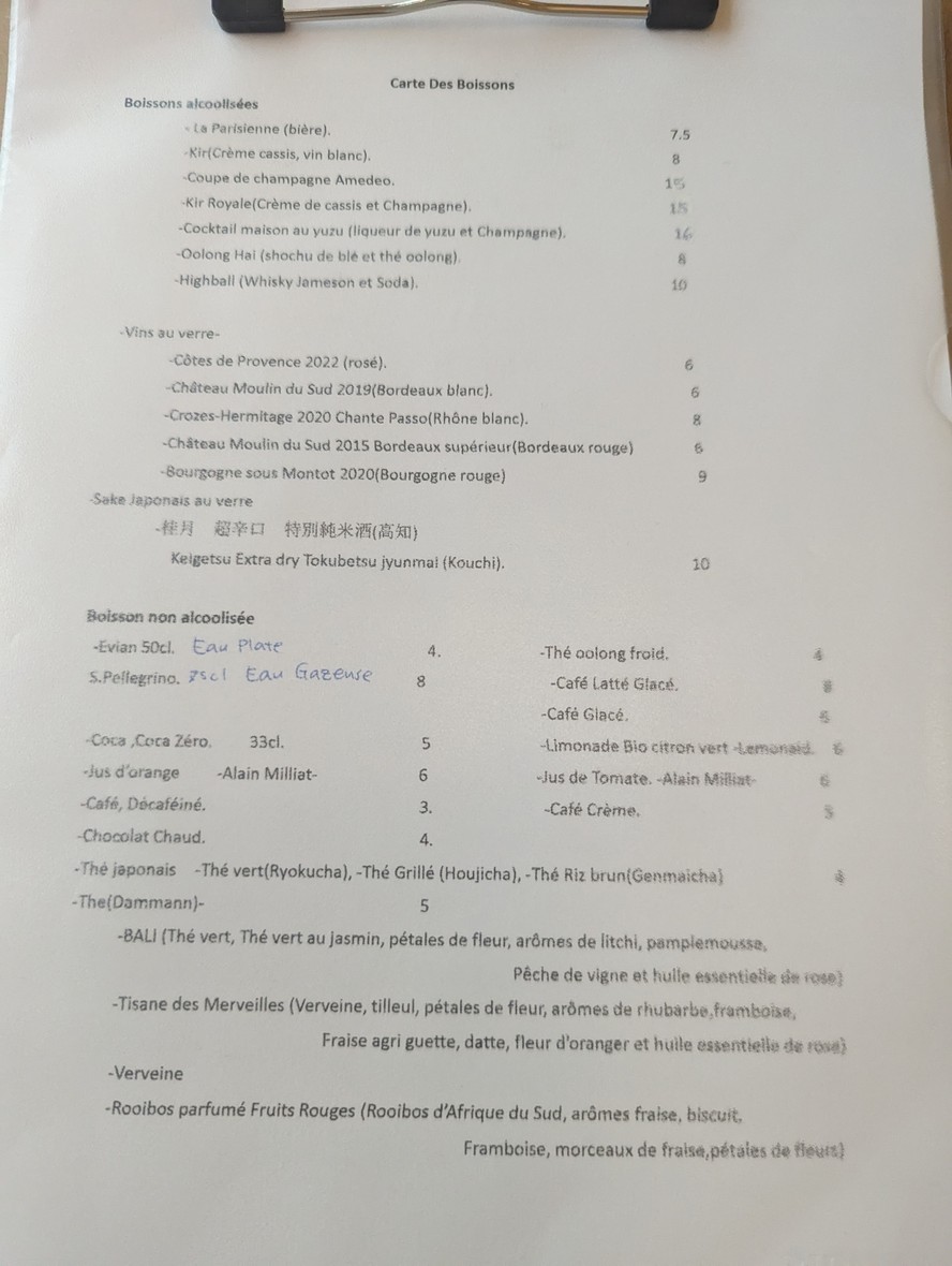 Le Gentil menu 4