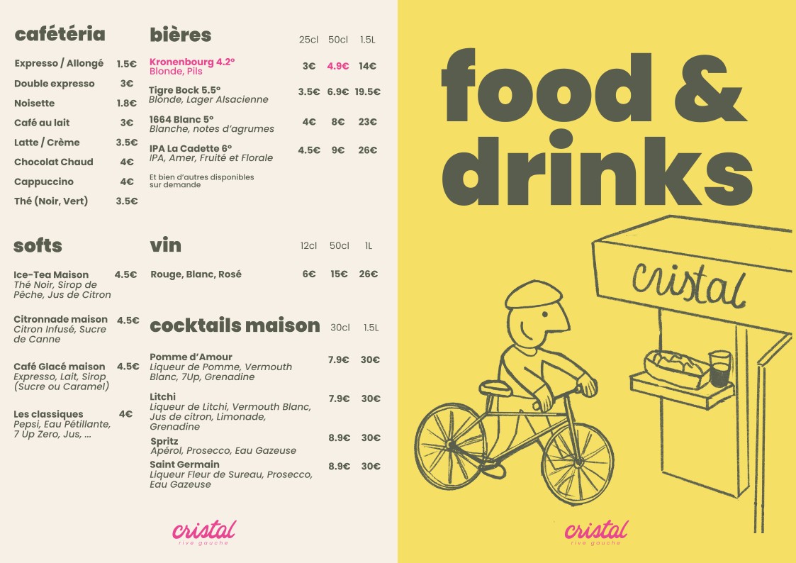 Le Cristal menu 1