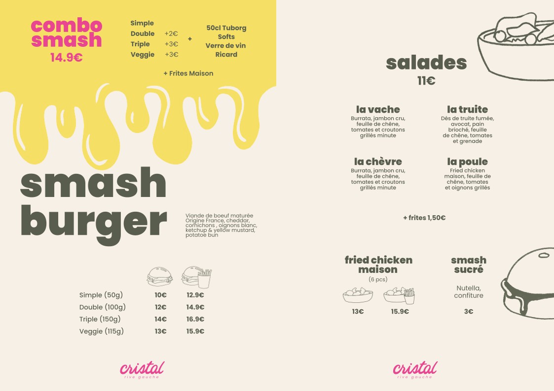 Le Cristal menu 2