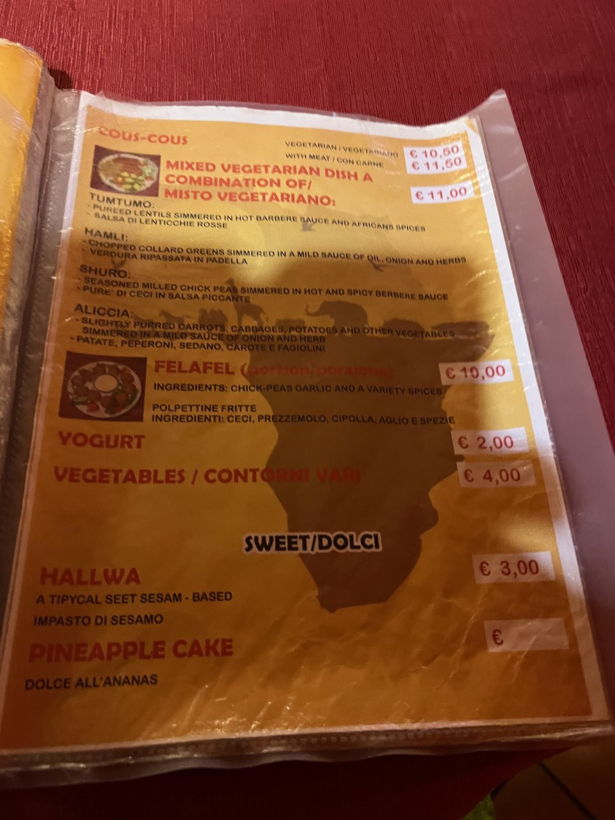 Africa Restaurant menu 4