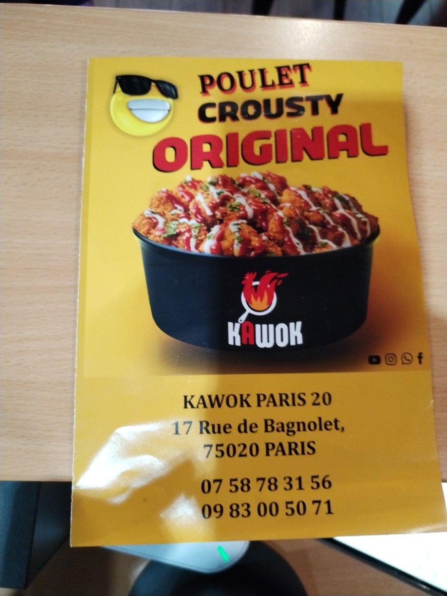 KAWOK PARIS menu 1
