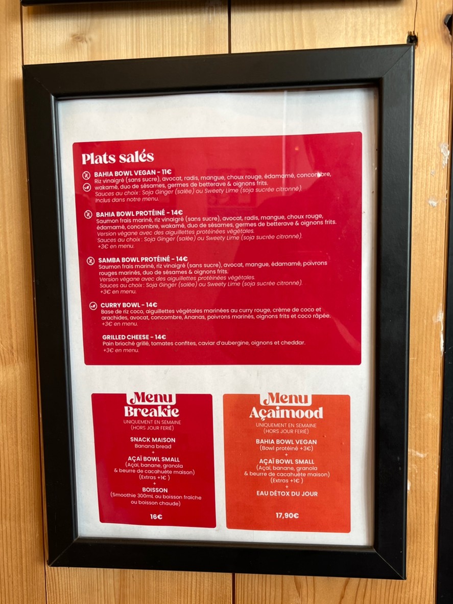 Açaï & You - Denfert (Bowls & Coffee) menu 2