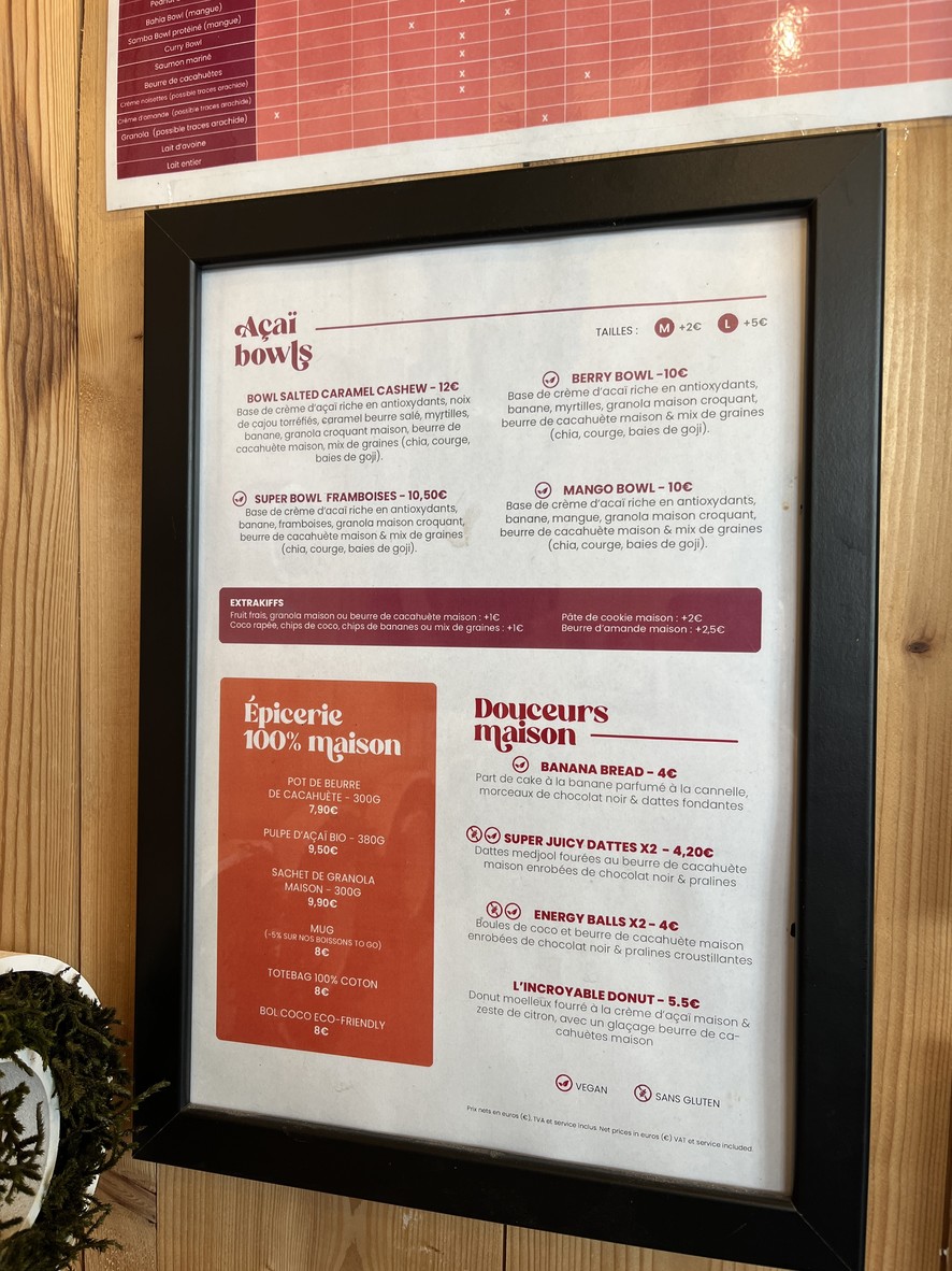 Açaï & You - Denfert (Bowls & Coffee) menu 3