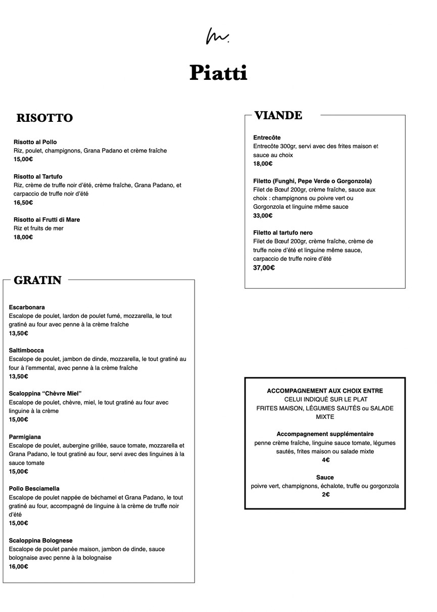 Magnifiko – 意大利餐厅 menu 4