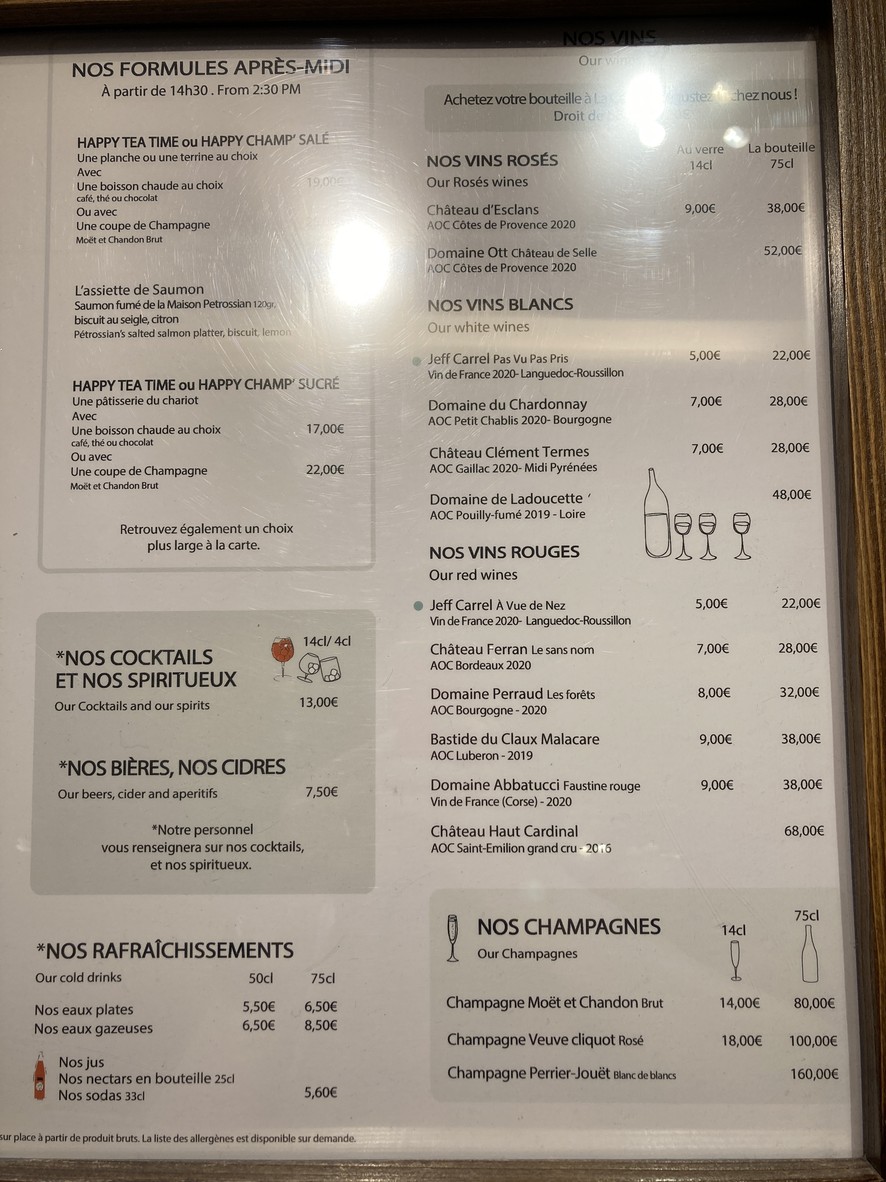 La Table menu 3